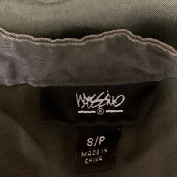 Mossimo Olive Green Asymmetric Zip Sleeveless Collar Moto Vest Jacket Size S - Picture 3 of 4